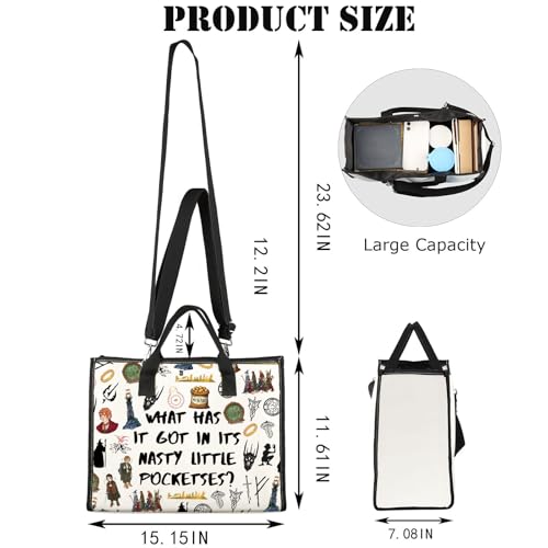 JNIAP Fantasy Movie Makeup Bag Fantasy Movie Gift What Has It Got In Its Nasty Little Pockets Gifts Fantasy Book Cosmetic Bag(WHAT HAS Tote)