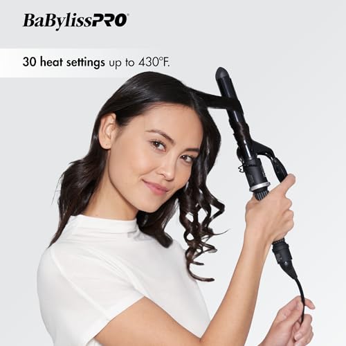 BaByliss Pro Spring Curling Iron 1 Inch Porcelain Ceramic Professional Hair Tool for Long Lasting Curls