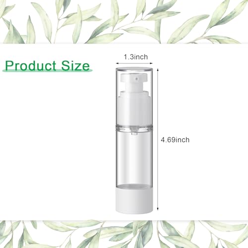 Sabary 60 Pcs Clear Airless Pump Bottles Refillable Cosmetic Travel Size Dispenser Vacuum Plastic Travel Bottles Empty Lotion Pump Dispenser Liquid Toiletry Container(1 oz)