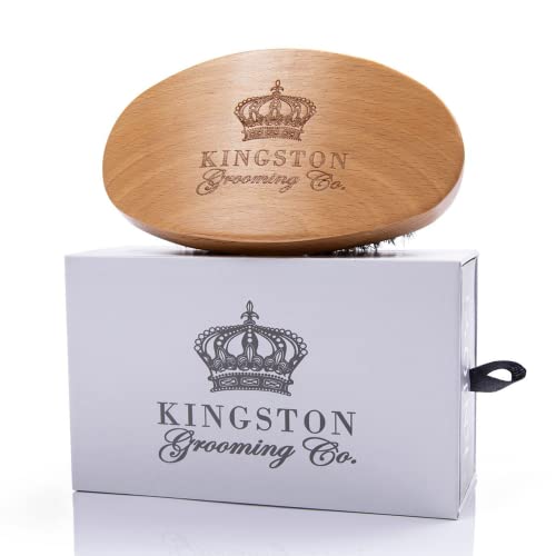 Kingston Boar Bristle 360 Wave Brush for Hair & Beard – Beechwood Handle