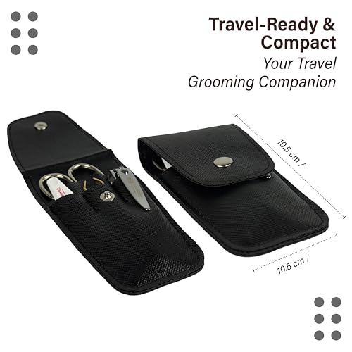 Black Solingen Manicure & Pedicure Set for Men & Women with Travel Case