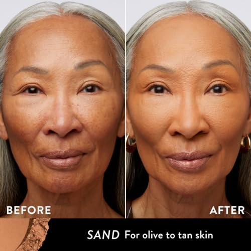 LAURA GELLER Double Take Powder Foundation - Matte Finish Sand - Buildable, Vegan, Handmade in Italy, Sensitive Skin