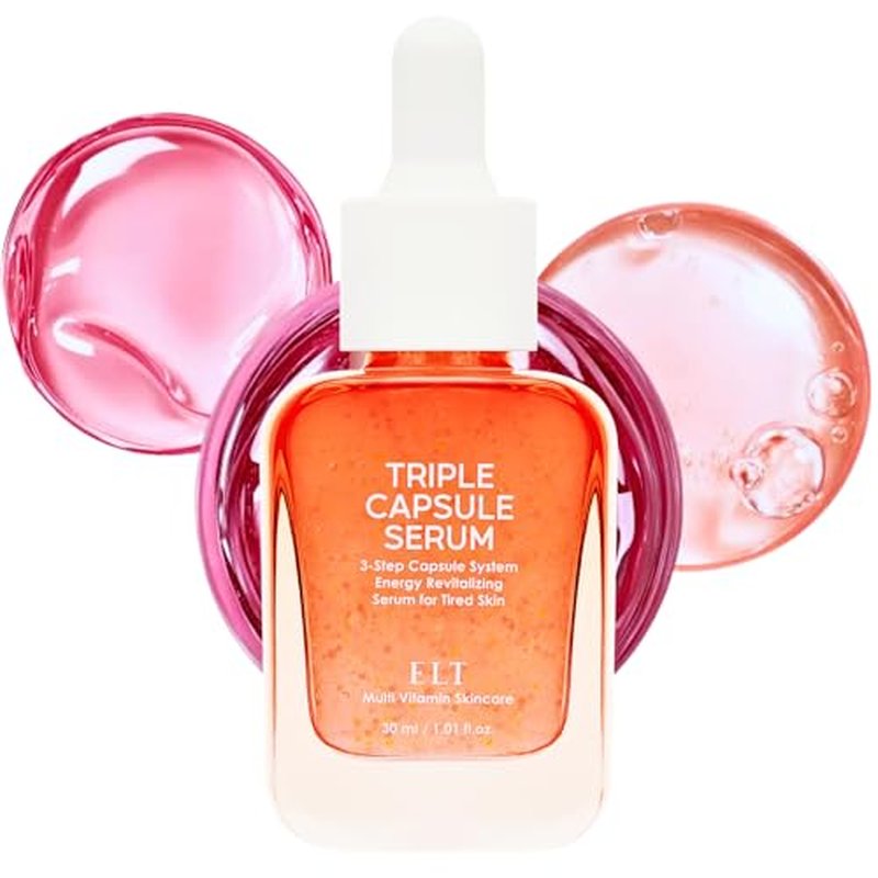 ELT Triple Capsule Face Serum - Hydrating & Moisturizing Serum with Rose PDRN, Ceramide, Vitamin C, Taurine - Korean Skincar -e (30ml/1.01 fl.oz)