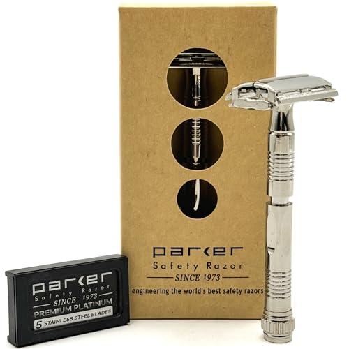 Long Handle Butterfly Safety Razor - Nickel Heavyweight Shaver