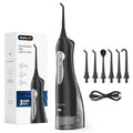 Mornwell Water Dental Flosser Black D with 300ML Tank & 6 Jet Tips