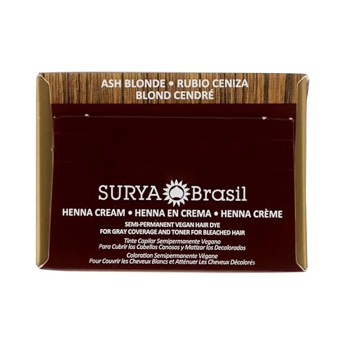 Surya Brasil Henna Cream Ash Blonde - 2.37 Fl Oz Vegan Semi-Permanent Hair Color