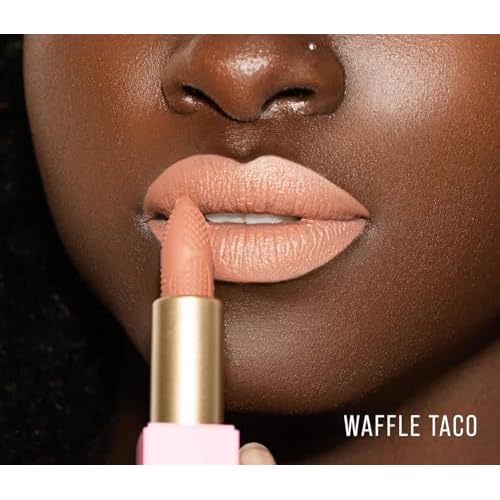 Beauty Bakerie Makeup Matte Lipstick, Long Lasting 24hr Wear Lip Stick for Women, Smooth Matte Finish, Highly Pigmented, Moisturizing, Smudge-Proof Matt Lipsticks, 3.5g, Waffle Taco