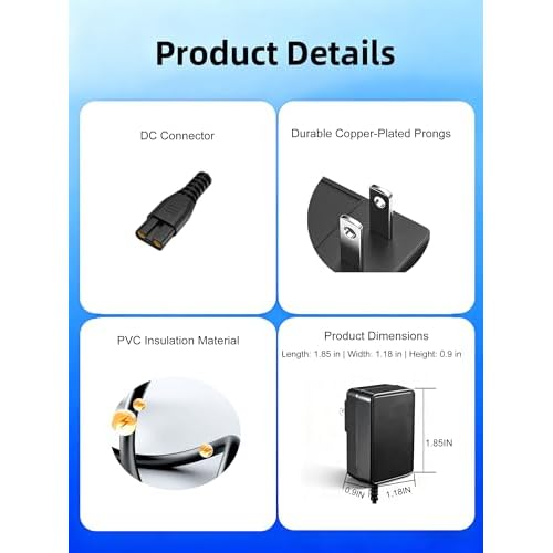 4.5V Charger Cord for BaByliss PRO Clipper & Trimmer FX870 FX788 FX787 FXSSM FX820 FX726 FX825, Power Adapter for BaByliss Barberology