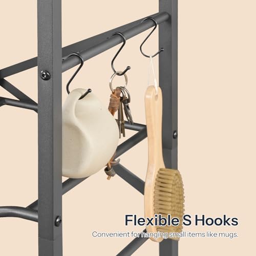 HOOBRO Rustic Brown & Black 3-Tier 6-Gallon Water Jug Holder Rack - 24.4"L x 12.6"W x 43.5"H