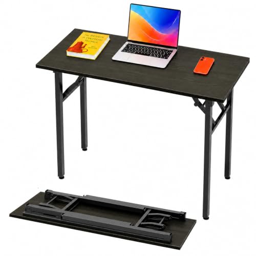 43.3-Inch Foldable Computer Desk - No Assembly Dark Oak Portable Office Table Variation of THIS listing
