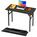 43.3-Inch Foldable Computer Desk - No Assembly Dark Oak Portable Office Table Variation of THIS listing