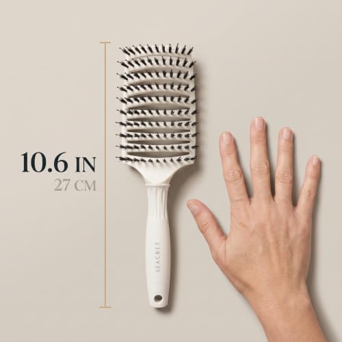 Wide Vented Boar Bristle & Nylon Detangler Hair Brush for All Hair Types