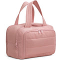 Travel Toiletry Bag Large Capacity with 4 Compartments Wet Dry Separation Pink - Lightweight & Spill-Proof