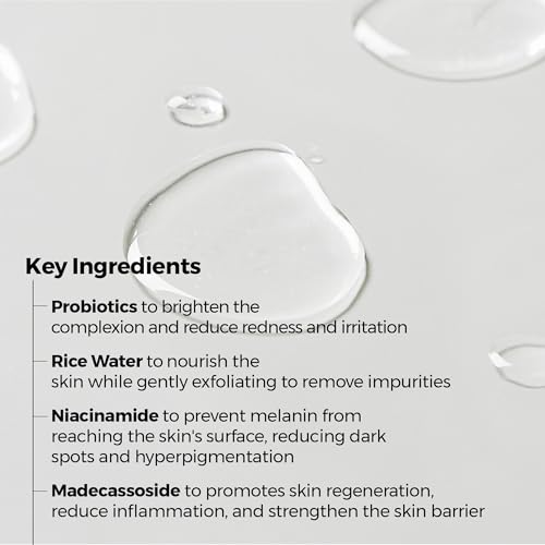 Pure Brightening Facial Sheet Mask Infused with Probiotics, Rice Water and Niacinamide (Pack of 10)