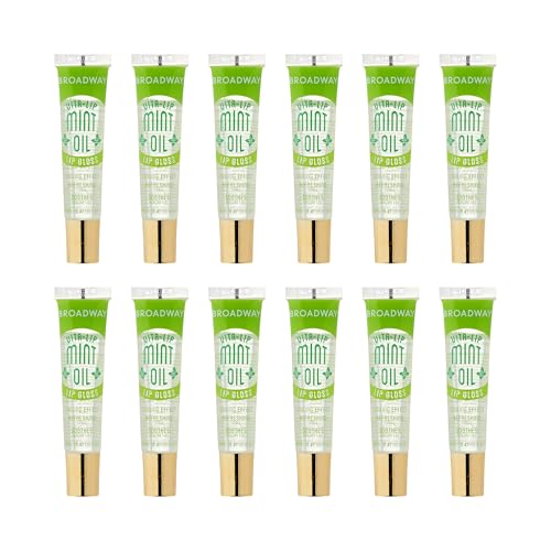 Ruby Kisses Broadway Vita-Lip Clear Lip Gloss (Mint Oil 12 Pack), Ultra-Hydrating & Soothing Formula with Vitamin Oils, High-Shine Non-Sticky Finish, Nourishing Glossy Lip Balm With Cooling Effect