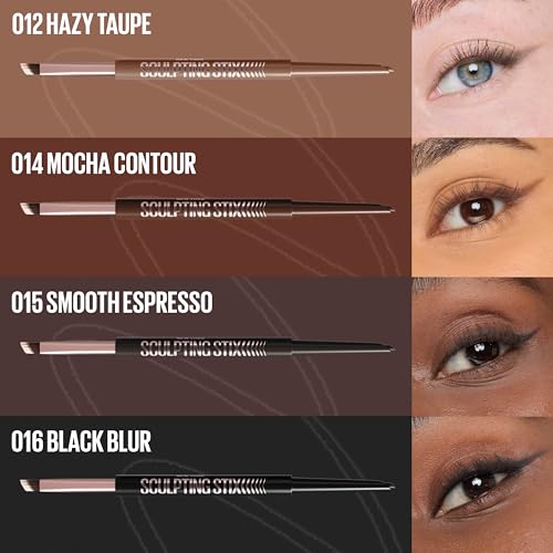 MAYBELLINE Sculpting Stix 2-in-1 Eyeliner, Dual Ended Brown Eye Liner With Up to 24HR Wear, Smudge and Sweat-Resistant Eye Makeup Formula, Smooth Espresso, 1 Count