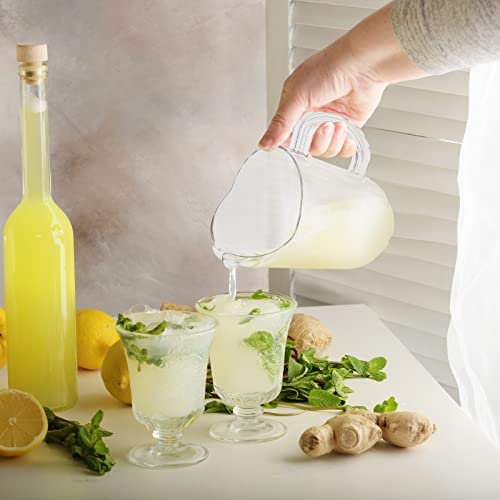 Plastic Water Pitcher 60 Oz Set of 10 - Clear Drinking Jug for Parties & Home - Classic / 10