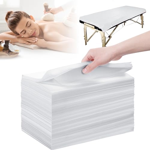 100 Pcs Disposable SPA Massage Bed Sheets Non-Woven Fabric 31'' x 71'' - White