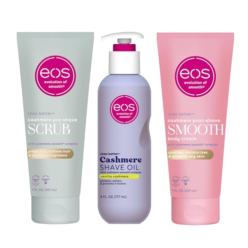 Bundle of eos Cashmere 3 Step Skin Collection Vanilla Cashmere Scented, 72-Hour Hydration