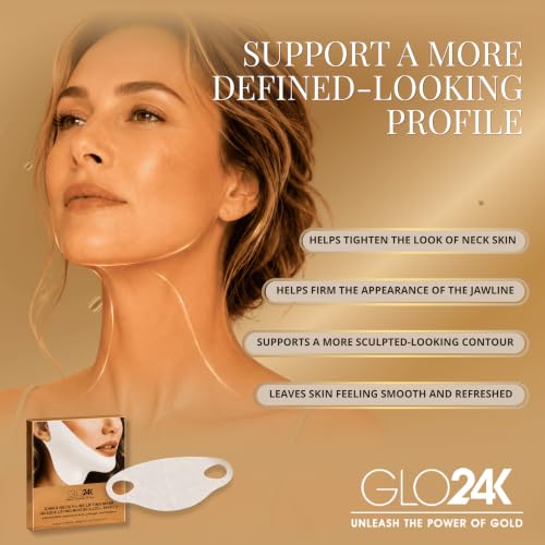 V-Line Chin & Neck Hydrogel Mask with Gold - 5 Pack for Firming & Hydration