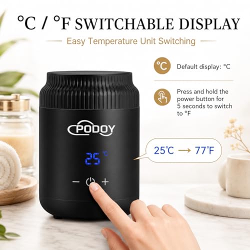Podoy Black Mini Wax Pot Warmer for Facial & Body Hair Removal Travel Size