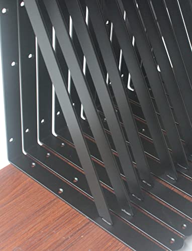 Heavy Duty Shelf Brackets 18x12 Inches - Black Metal Support Angle Brackets, 30 Pack Variation of 30 Pack-Black / 18''x12''