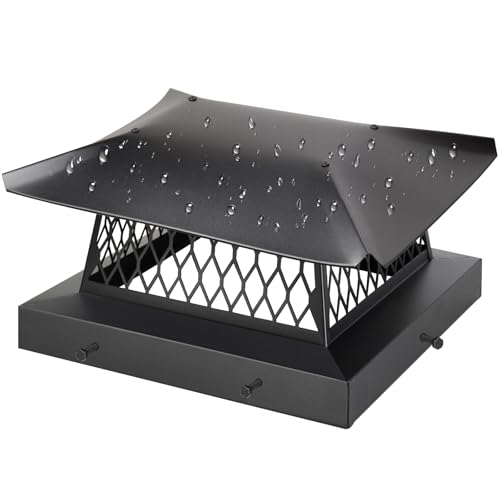 13x13 Galvanized Steel Chimney Cap with Mesh Screen for Outdoor Flues