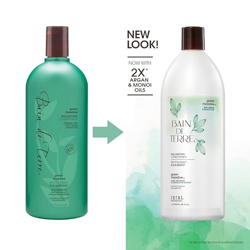 Bain de Terre Green Meadow Balancing Conditioner 33.8 Fl Oz - Moisturizing Vegan Hair Care