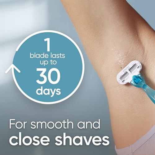 Gillette Venus Smooth Women's Razor Handle + 6 Refills with Soft-Grip Gel Handle