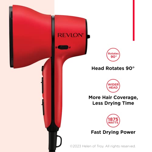 Revlon Airflow Control Hair Dryer with Diffuser - 3 Piece Set, Red