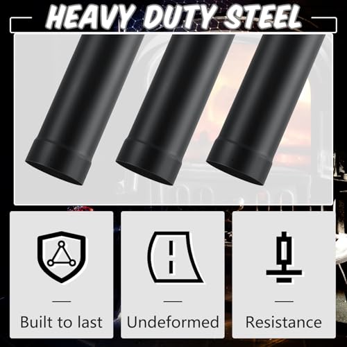 Telescoping 6-Inch Single Wall Stove Pipe - Black, 1 Piece, 18-30 Inch Length Variation