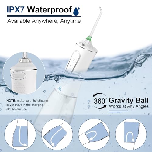 Cordless Travel Water Flosser with 5 Modes, Rechargeable, Waterproof, 300ml Tank