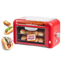 Nostalgia Red Hot Dog Roller & Bun Toaster Oven - Extra Large Multi-Use Grill