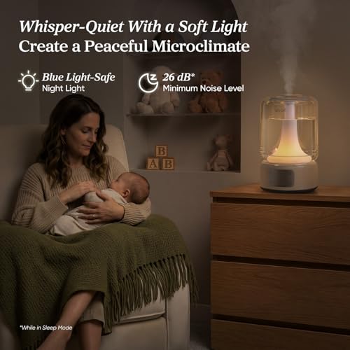 Large Room Humidifier with 6.2L Tank, Smart App Control, Quiet 26dB - Microbial Resistant, Auto Mode - Variation of 6.2L Smart & Easy Clean