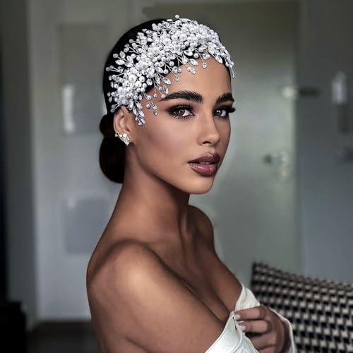 Pearl and Rhinestone Bridal Headpiece Wedding Headband Elegant Hair Accessory