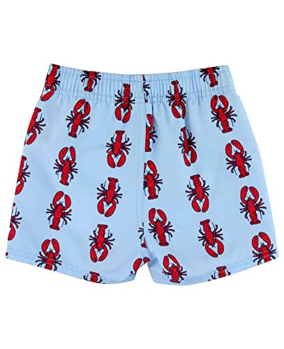 12-18 Months Boys Animal Pattern Swim Trunks with UPF 50+ Sun Protection - My Little Lobster Variation
