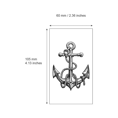 Set of 5 Waterproof Temporary Fake Tattoo Stickers Grey Anchor Ship (SF4897)