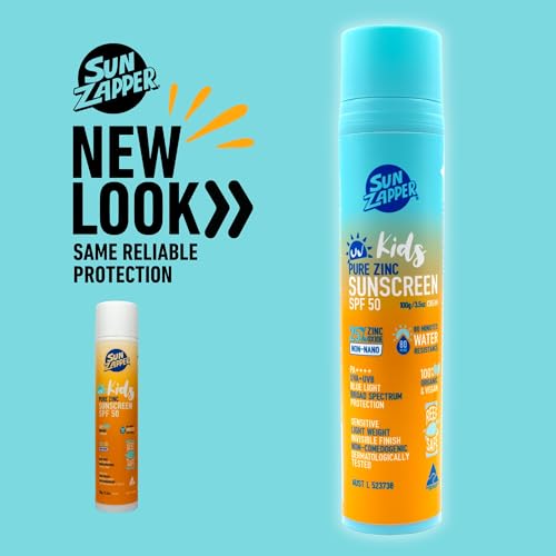 Kids Zinc Sunscreen SPF 50 Mineral Sunblock Pump 100g - Reef Safe & Water-Resistant