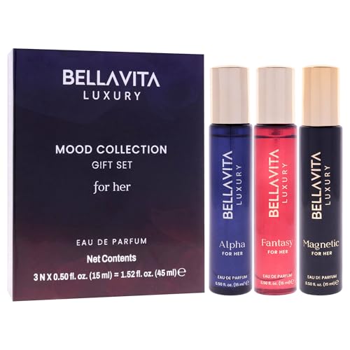 Bellavita Gift Set for Women - 3 Mini EDP Sprays, Long-Lasting Fragrance Gift Pack