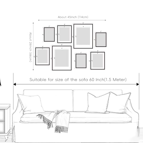 ArtbyHannah Gallery Wall Frame Set - Beige Large 8 Pack Wall Decor