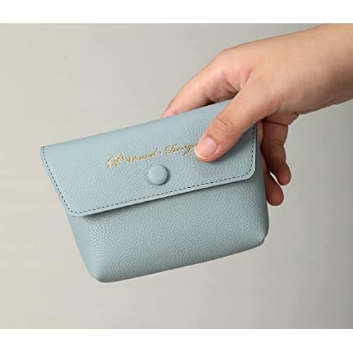 Moranse Small Travel Cosmetic Bag Lightweight Makeup Pack PU Leather Cosmetic Organizer Pouch for Women (Blue)
