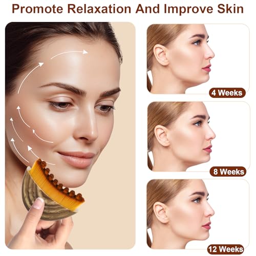 New Lymphatic Contour Face Brush, Contour Face Brush Lymphatic Drainage Massager, Ergonomically Designed Double Chin Reducer to Fit The Skin Precisely, Suitable for All Skin Types