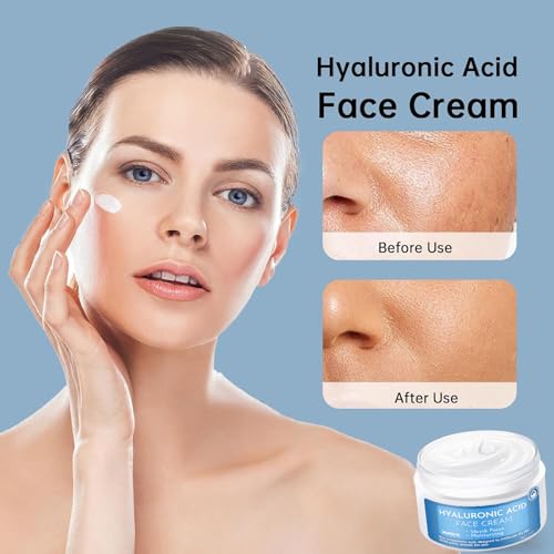 Hyaluronic Acid Moisturizer For Face, 3.52 oz / 100ML Hyaluronic Acid Cream For Dry & Sensitive Skin, Moisturizing Face Cream For Daily.