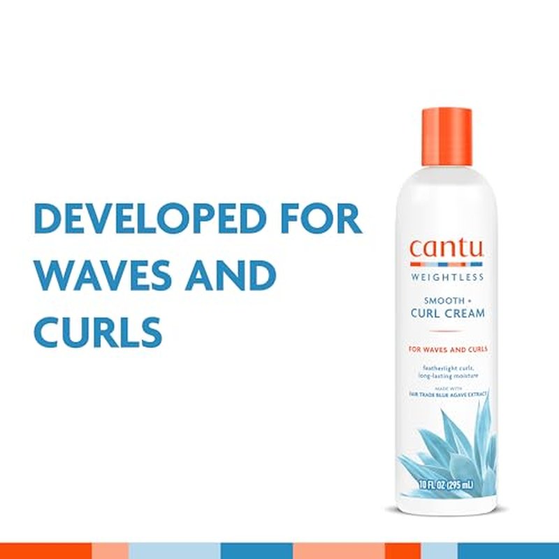 Cantu Weightless Smooth + Curl Cream,10 fl oz,(Pack of 2)