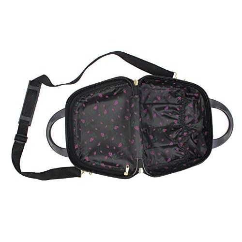 Betsey Johnson Hardside Cosmetic Case - Lightweight Small Size Hardshell Travel Hand Makeup Bag - Adjustable Shoulder Strap - Bag for Women and Girls - Multi-Functional Case