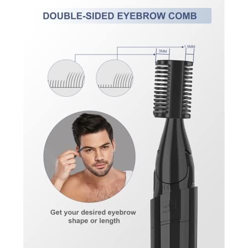 Electric Eyebrow Trimmer, Painless Portable Eyebrow Shaper Trimmer Kit for Women Men, Eyebrow Hair Trimmer with Battery for Face Lips Armpit Leg Body