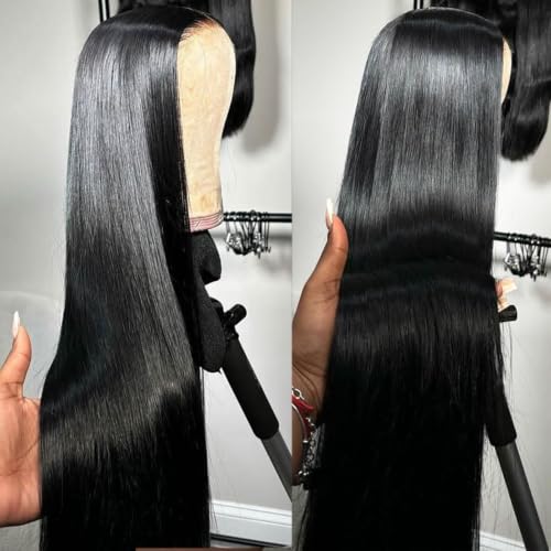 Black Lace Front Wig for Women - Pre Plucked, 13x6 HD Transparent Lace, 26 Inches, Variation: Black Wig