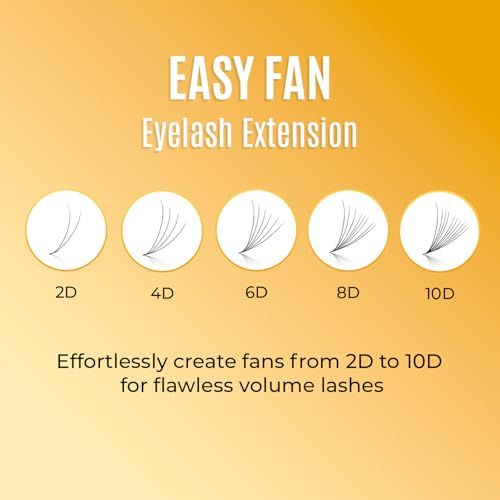Easy Fan Lash Extensions by STACY LASH | DD Curl Eye Lashes | Easy Fanning Lashes 3D 4D 5D 6D 7D 10D | Volume Set | 16-Rows Lash Tray | Eyelash Extension Supplies for Lash Tech |DD-0.03-MIX 10-13