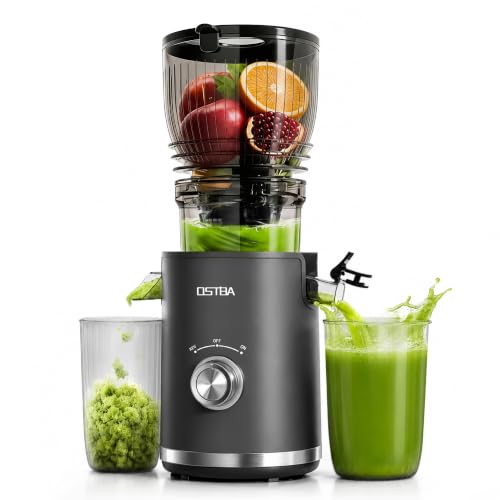 OSTBA 300W Cold Press Slow Masticating Juicer with 5.8-Inch Wide Feed Chute - Black