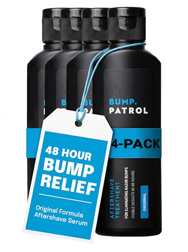 Bump Patrol Original Aftershave Serum Pack of 4 - Razor Bump Relief & Ingrown Hair Treatment, 2 oz Each
